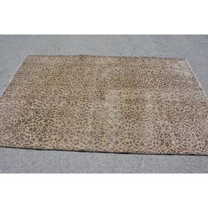 พรมตุรกีโบราณแบบทันสมัยขนาด4.7x7.4ฟุตสีเบจสีน้ำตาลคลาสสิกทรงสี่เหลี่ยมผืนผ้าเย็บปะติดปะต่อกันขนาดใหญ่ผ้าขนสัตว์โพลีเอสเตอร์วัสดุลาเท็กซ์ - Product Image 3