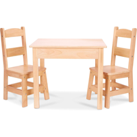 Ensemble table et chaises modernes et durables en bois pour enfants pour une récréation et un apprentissage créatifs dans un hôtel ou un appartement à la maison