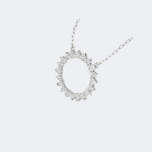 Collier pendentif cercle de diamants ronds 1,80 carats en or 14 carats, diamants de laboratoire couleur D VVS, sertis à griffes, bijoux éternité pour femme - Product Image 5