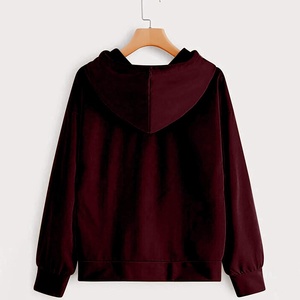 Novedad, Sudadera con Capucha Larga para Mujer, de Algodón y Felpa, Informal, con Hombros Caídos, Cuello Redondo, Logotipo Personalizado - Product Image 2