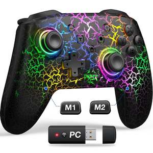 คอนโทรลเลอร์ไร้สาย Pro RGB สำหรับ Nintendo Switch OLED จอยสติ๊กเกม คอนโทรลเลอร์เกมสำหรับพีซี ใช้งานร่วมกับ Switch OLED ได้ - Product Image 3