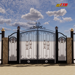 Conception de porte principale unique Les portes luxueuses en fer apportent sécurité, durabilité et esthétique sophistiquée à l'extérieur de la maison. - Product Image 1