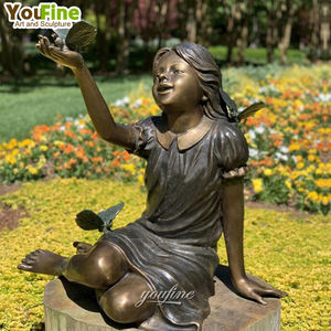 Escultura Decorativa de Jardín, Figura Artística Divertida de Mujer, Estatua de Chica Traviesa de Bronce - Product Image 2