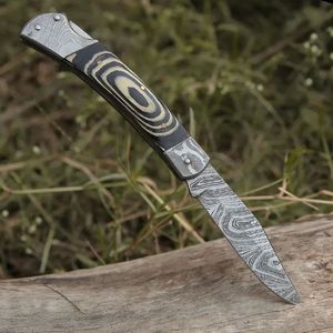 Hecho a mano DIY Damasco cuchillo plegable mango de madera de acero inoxidable caza Camping personalizable OEM precio de fábrica 3 años de garantía - Product Image 6