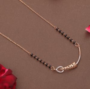 จี้มังกาลสุตราแบบดั้งเดิมของอินเดีย ดีไซน์ล่าสุด ชุบทอง 18K สำหรับงานแต่งงาน งานหมั้น หรือเป็นของขวัญ ได้รับการรับรองจาก IGI - Product Image 1