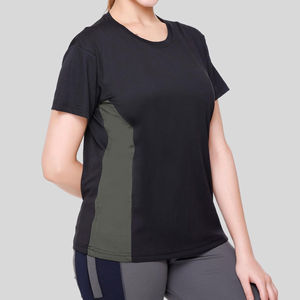 Camisetas de Manga Corta para Mujer de Calidad de Exportación, Ropa Deportiva Personalizada, Diseño de Paneles Laterales con Mangas de Murciélago, Camisetas de Gimnasio para Mujer - Product Image 3