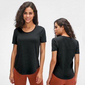 Camisetas sin mangas cortas de entrenamiento de manga corta para mujer de alta calidad Jersey hecho a medida para Yoga al por mayor - Product Image 3