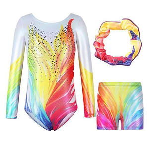 Justaucorps de gymnastique en polyester à sublimation personnalisée brillant une pièce pour filles, vêtements d'entraînement avec couleur personnalisée - Product Image 1
