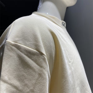 เสื้อคอกลมผ้าฝ้ายโอเวอร์ไซส์แบบพรีเมียมเสื้อเฟรนช์เทอร์รี่พร้อมไหล่ตกออกแบบปักโลโก้ได้ตามต้องการ - Product Image 5