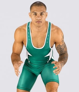 Sin mangas Logotipo frontal Gimnasio Singlets Ropa de lucha para artes marciales con SkinSuit - Product Image 3