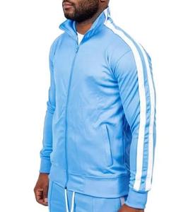 Pantalones de chándal apilados con rayas laterales de poliéster personalizados Conjuntos de Jogger Chándales apilados con cremallera para hombre - Product Image 6