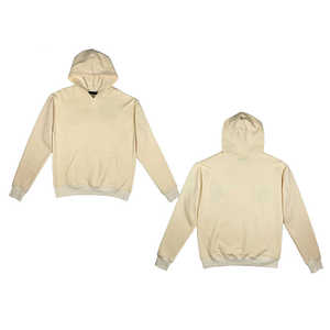 custom <b>Men's</b> Oversized Basic <b>Beige</b> <b>Hoodie</b> 100% Cotton Urban Streetwear Premium Quality for <b>hoodie</b> - Product Image 6