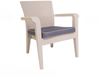 Fauteuil monobloc empilable moderne en polypropylène, portable, avec coussin de 6 cm, durable, confortable, écologique, pour chambre et cuisine