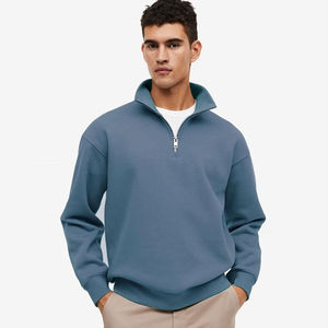 Service OEM, usine personnalisée, sweat-shirts d'hiver pour hommes à demi-zip, haute qualité, design premium, impression numérique, molleton de coton - Product Image 1