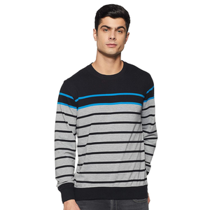 เสื้อสเวตเตอร์ลายทางของผู้ชายดีไซน์ตามสั่งเสื้อแฟชั่นคอกลมลำลองพิมพ์โลโก้อย่างมีสไตล์ผลิตในบังคลาเทศ - Product Image 5