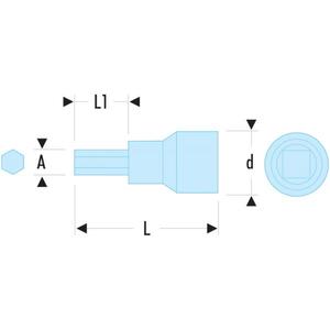 Douilles à six pans creux isolées 1/4'' Facom série VSE 1 000 volts - Product Image 2