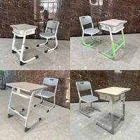Meubles de classe modernes pour écoles secondaires : Ensemble table et chaise double pour étudiants, réglable, en plastique, pour l'éducation
