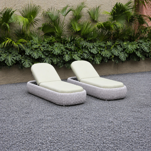 Chaise longue d'extérieur en <span class=keywords><strong>aluminium</strong></span> tressée en corde pour hôtel, mobilier <span class=keywords><strong>de</strong></span> piscine pour projets hôteliers et complexes <span class=keywords><strong>de</strong></span> villégiature - Product Image 2