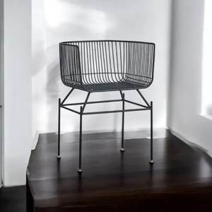 Durable Black Powder Coated Metal Wire <b>Chair</b> Comfortably Suspended Indoor and Outdoor Decorative Furniture for Home Living Room - Product Image 1