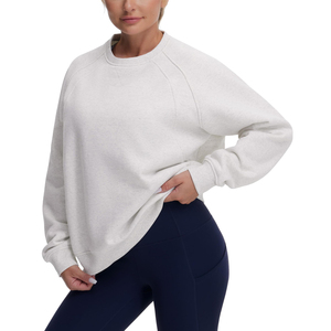 Sweat-shirt à col rond en molleton de coton de haute qualité pour femmes Logo personnalisé Manches longues Surdimensionné Sweat-shirt d'hiver pour femmes - Product Image 6