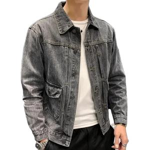 Chaqueta vaquera clásica de algodón 100% OEM para hombre, prendas de vestir de gran tamaño abotonadas para otoño, abrigo de estilo informal de invierno - Product Image 1