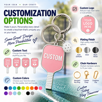 Porte-clés personnalisés en forme de raquette de pickleball avec mini logo, accessoires mignons pour raquettes de pickleball, vente en gros du fabricant