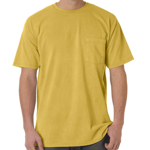 T-shirt à séchage rapide pour homme en coton de qualité imprimé uni à col en O Stock à manches courtes avec poches couleurs unies Style de mode confortable - Product Image 2