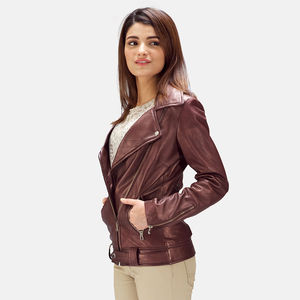Chaqueta de cuero moderna para mujer, ligera, informal, perfecta para viajes, trabajo o salidas nocturnas, auténtica y a la moda. - Product Image 6