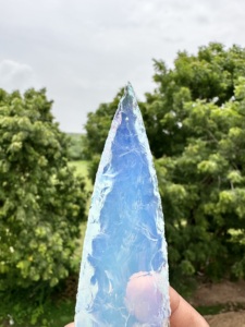 Handcrafted Opalite Arrowhead Flaked Notched Design Gemstone Wicca Gift Christmas Agate Type <strong>Polyfoam</strong> Craft Removing Negativity - Product Image 2