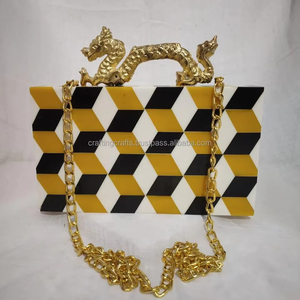 Bolso de Mano Tipo Clutch para Mujer, Diseño de Ángel, Resina Hecha a Mano, Pedrería, Colores y Tamaños Personalizados para Bodas, Fiestas y Manualidades - Product Image 1