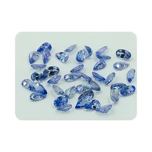 ギフトやジュエリーに最適なプレミアム品質の天然タンザナイト楕円形と梨のファセット宝石