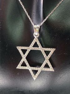 Colgante de collar de estrella de diamante natural blanco redondo de 1,18 quilates Plata de Ley 925 - Product Image 5