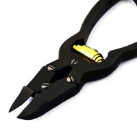 Pince à ongles podologique pour mycoses des doigts et orteils, 6 pouces, en acier inoxydable, professionnelle, à double action, avec revêtement noir