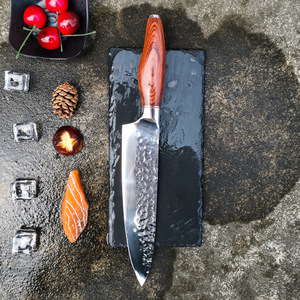 มีดเชฟปลอมบริการ OEM ตามสั่งทำจากสเตนเลสพร้อมด้ามไม้ pakka เครื่องมือทำครัวสุดคม - Product Image 5