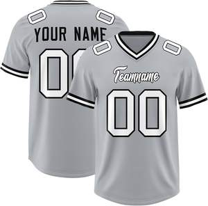 Camisetas de fútbol americano de secado rápido personalizadas, malla de poliéster transpirable, rayas, número de logotipo, impresiones de transferencia de calor, tallas grandes - Product Image 4