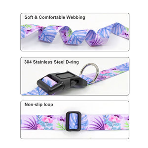 Custom <b>Personalized</b> Floral Print Adjustable <b>Dog</b> <b>Collar</b> Breathable Comfort Polyester Buckle Closure for Small <b>Dogs</b> All Seasons - Product Image 5