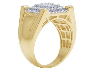 แหวนเงิน925ชุบทองสำหรับผู้ชายฮิปฮอป VVS Moissanite - Product Image 4