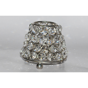 Bougeoir en perles de cristal fabriqué à la main support de bougie chauffe-plat de forme carrée et ronde idéal pour la décoration de mariage et les centres de table - Product Image 2