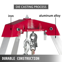 2600lbs 20m Trépied de sauvetage en aluminium de qualité industrielle personnalisable OEM Trepied De Sauvetage avec antichute pour espaces confinés