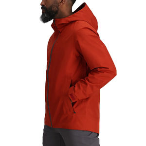 Veste coupe-vent en lin personnalisée pour hommes imperméable respirant style décontracté fermeture à glissière pour Sports de plein air golf hiver avant - Product Image 3