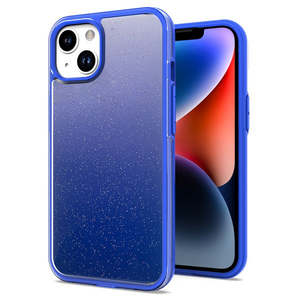 เคส iPhone 14 6.1 นิ้ว iPhone 13 6.1 นิ้ว ใช้ได้กับ iPhone 16E/17E รุ่นพรีเมียมแบบกลิตเตอร์ พร้อมกรอบถอดได้ สีฟ้า บรรจุภัณฑ์ขายปลีก - Product Image 1