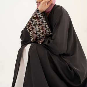 2024 Demure personnalisé musulman froncé Abaya manches longues volants Eid Abaya dubaï vêtements islamiques haute qualité Abaya pour les femmes - Product Image 4