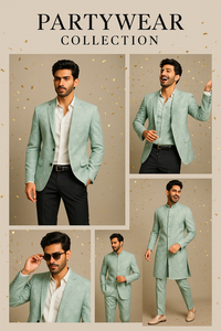 Vêtements ethniques pour hommes et femmes, tissu dobby tissé, poids moyen, costume en taffetas 3 pièces, tissus teints, sherwani, vêtement jodhpuri, spécial - Product Image 2