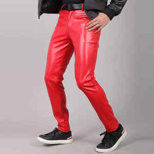 Vente en gros Nouvel arrivage de pantalons en cuir décontractés pour hommes, légers et élégants avec taille haute, quantité minimale de commande bas taille personnalisée - Product Image 1