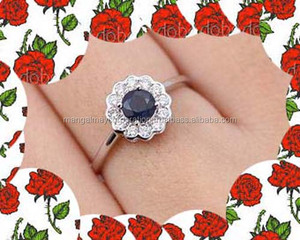 Date Multi Flashy Éthiopie Opale Ovale Cabochon Gemmes Anneau 925 Argent 7x10mm Prong Ensemble Zircon Anneau Pierre De Naissance Bijoux - Product Image 5