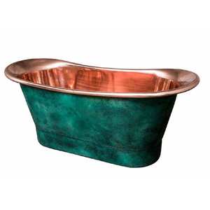Vente en gros de pantoufles doubles en cuivre vert de luxe de haute qualité Baignoire en cuivre massif pour salle de bain - Product Image 1
