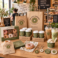 Emballages personnalisés AT PACK pour les chaînes de donuteries avec boîtes à donuts, sacs en papier, gobelets à café et fournitures à emporter