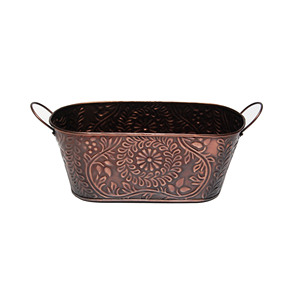 Nouveau dernier Design Floral en relief rond fer jardinière maison et jardin décoratif métal planteur fleur planteur pour jardin - Product Image 2