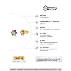 Boucles d'oreilles mode or pour femme avec accents colorés - Product Image 3