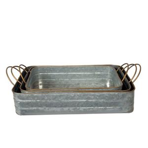 DECORHAAT fait à la main de qualité supérieure argent moderne plateau en métal Rectangle décoratif plateau de service maison hôtel Restaurant utilisation - Product Image 4